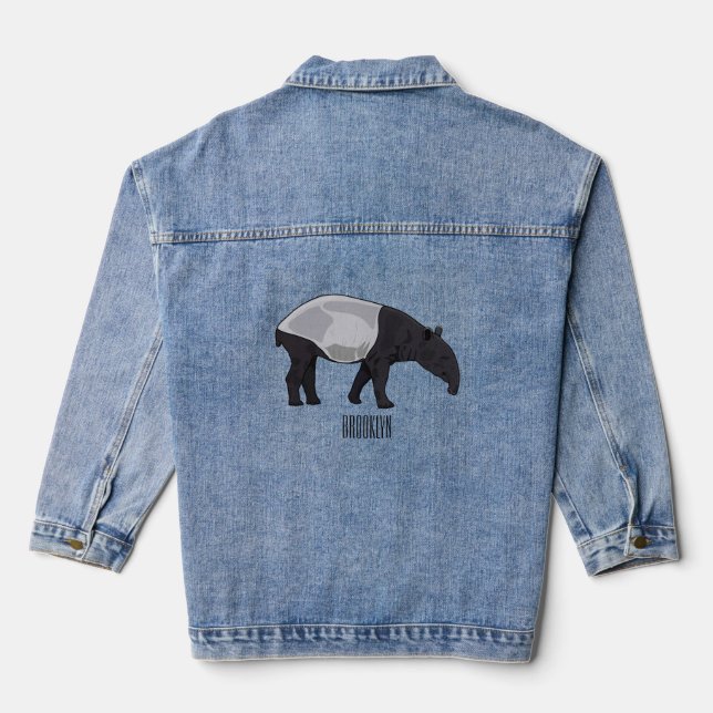 Chaqueta Vaquera Ilustracion personalizado Tapir (Reverso )