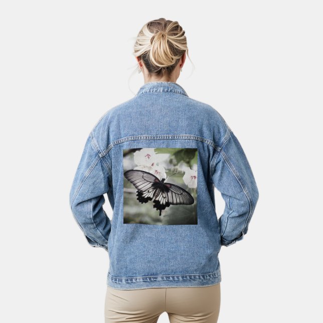 Chaqueta Vaquera Imagen de mariposa personalizado Perfect Classic t (Modelo)