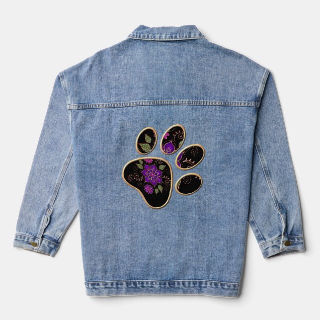 Chaqueta Vaquera Impresión de trazo floral (Reverso )
