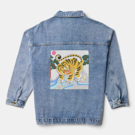 CHAQUETA VAQUERA IMPRESIÓN JAPONESA CON TIGER JEAN JACKET PARA MUJE