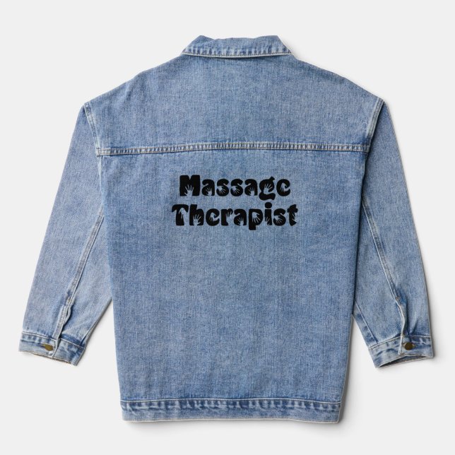 Chaqueta Vaquera Impresiones de mano de terapeuta de masaje (Reverso )