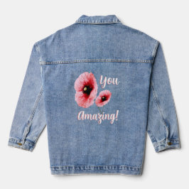 Chaqueta Vaquera Increíble Floral Rojo de Mujer