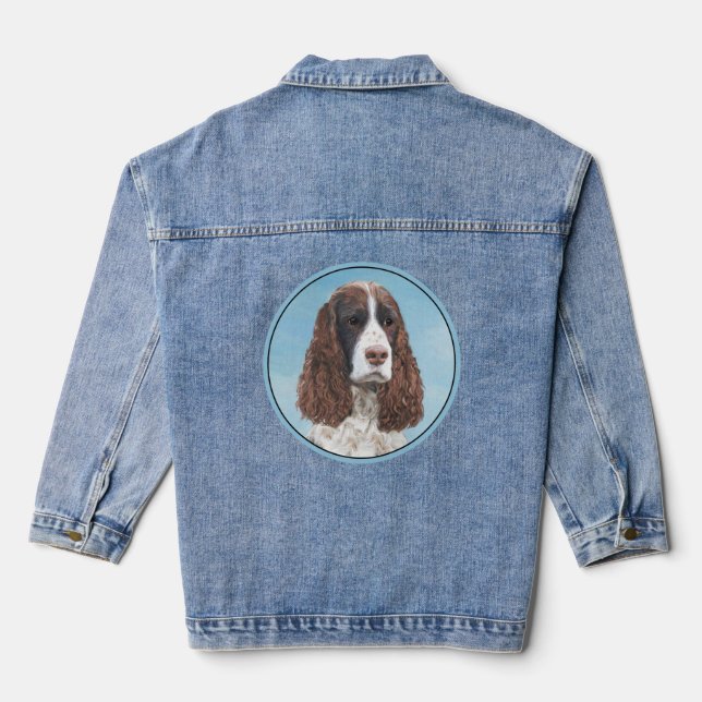 Chaqueta Vaquera Inglés Springer Spaniel Pintura Original Perro Art (Reverso )