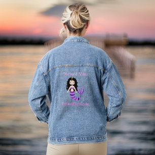 Chaqueta Vaquera Inspiración en las vibes de sirena rosa y morada