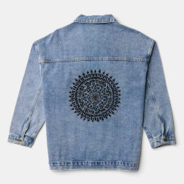 Chaqueta Vaquera Intrincada Geometría Sagrada Mandala hecha a mano 