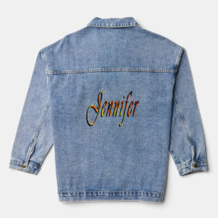 Chaqueta Vaquera "Jennifer" Diseño Floral del Nombre Jennifer,