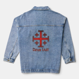 Chaqueta Vaquera Jerusalem Knight Templar Crusader Cross Deus Vult