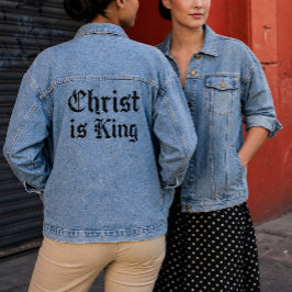 Chaqueta Vaquera Jesucristo es Rey - estilo gótico grunge erosionad