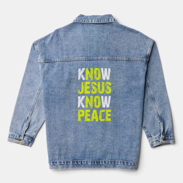 Chaqueta Vaquera Jesús Biblia Cristiana Verse la Escritura Conoce a (Reverso )