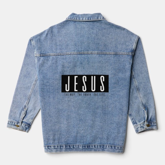 Chaqueta Vaquera Jesús El Camino De La Verdad La Vida (Reverso )
