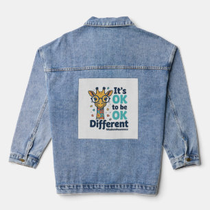 Chaqueta Vaquera Jirafa de Conciencia del Autismo Está Bien Ser Dif