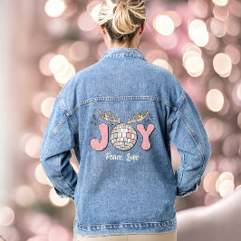 Chaqueta Vaquera Joy Navidades rosados Disco Ball Textos Denim Jack