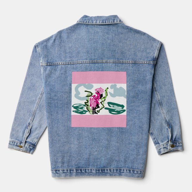 Chaqueta Vaquera Juego de flamencos rosas (Reverso )