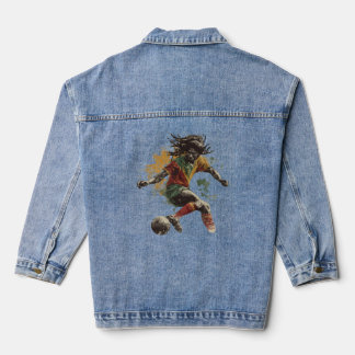 Chaqueta Vaquera Jugador de fútbol rastafariano