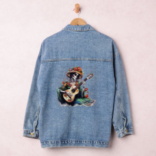 Chaqueta Vaquera Jugador de guitarra Skeleton Denim Jacket