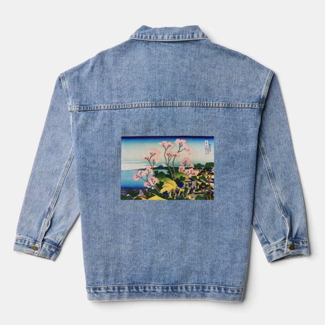 Chaqueta Vaquera Katsushika Hokusai - Gotenyama, Tokaido, Shinagawa (Reverso )