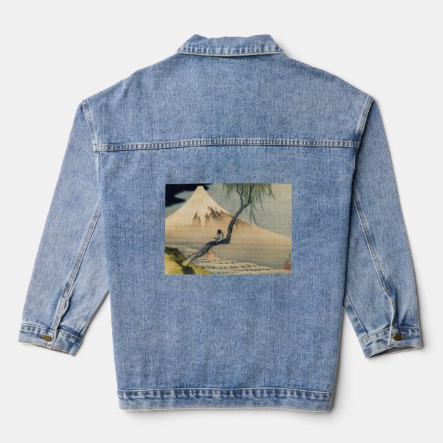 Chaqueta Vaquera Katsushika Hokusai - Muchacho viendo el Monte Fuji (Reverso )