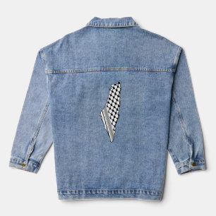 Chaqueta Vaquera Keffiyeh palestino, mapa libre de Palestina Kufiya