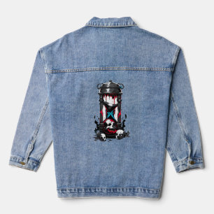 Chaqueta Vaquera La camiseta Sablier macabra con los cráneos sangri