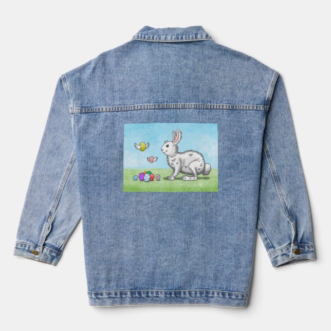 Chaqueta Vaquera La caza de huevos de Easter Bunny (Reverso )