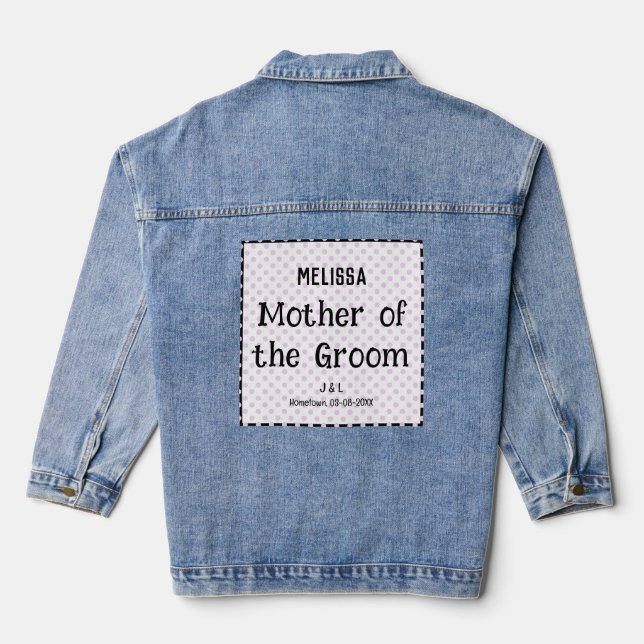 Chaqueta Vaquera La madre del Boda elegante del Groom Personalizado (Reverso )