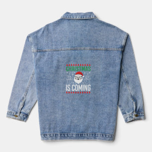 Chaqueta Vaquera La Navidad Está Llegando Santa Muñeco de Nieve