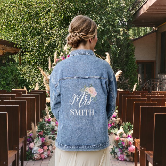 Chaqueta Vaquera La Novia Sra. Ramo Floral Rosa (Subido por el creador)