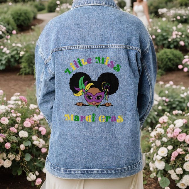 Chaqueta Vaquera La pequeña Miss Mardi Gras Afro Chica (Subido por el creador)