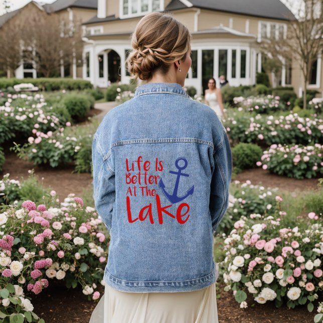 Chaqueta Vaquera La vida es mejor en el lago Denim Jacket (Reverso Boda)