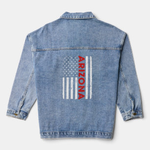 Chaqueta Vaquera La vieja bandera estadounidense del retro del orgu