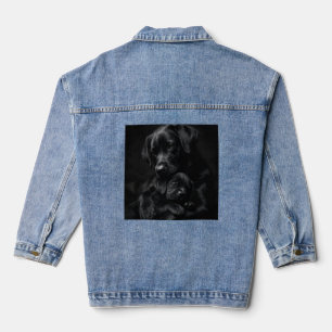 Chaqueta Vaquera Labrador negro, padre e hijo, Abrazo de amor