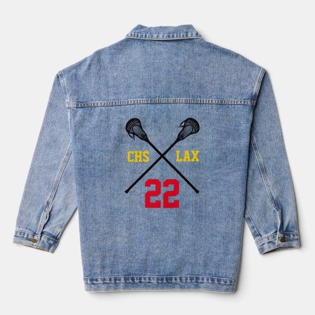 Chaqueta Vaquera Lacrosse Sticks Lacrosse Player Number Sports Team (Reverso )