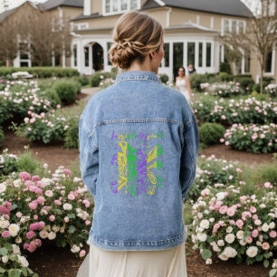 Chaqueta Vaquera Laissez les bon temps rouler Tipografía Mardi Gras