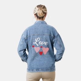 Chaqueta Vaquera Las acuarelas rojas y rosas de los corazones adora