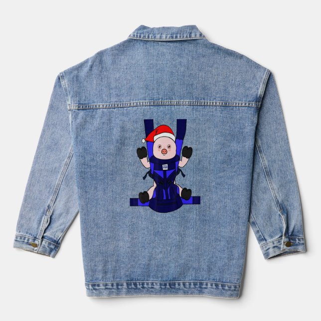 Chaqueta Vaquera Lechón Santa Funny Cute Farmgirl Christma (Reverso )
