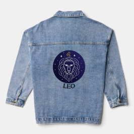 Chaqueta Vaquera Leo Lion Zodiac Rótulo Diseño Denim Jacket