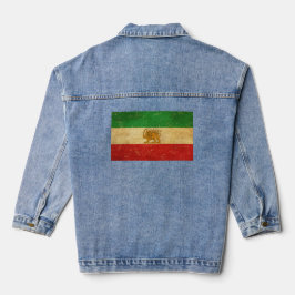 Chaqueta Vaquera León de la bandera de Irán y Shah del sol de las m