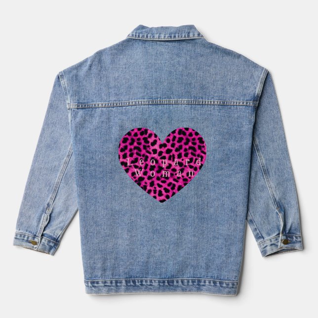 Chaqueta Vaquera Leopard heart print jacket  (Reverso )