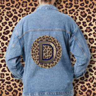 Chaqueta Vaquera Leopard Print D Blue Womens Denim Jean Jacket