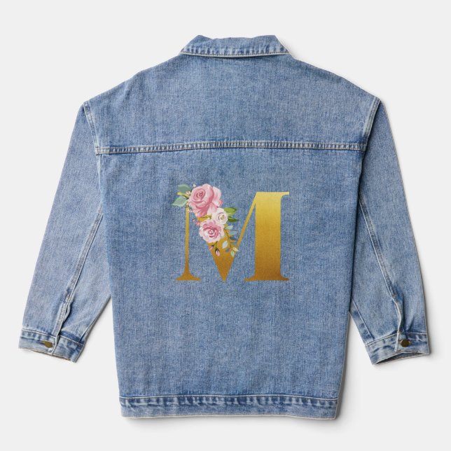 Chaqueta Vaquera Letra de oro monograma floral M Boda (Reverso )