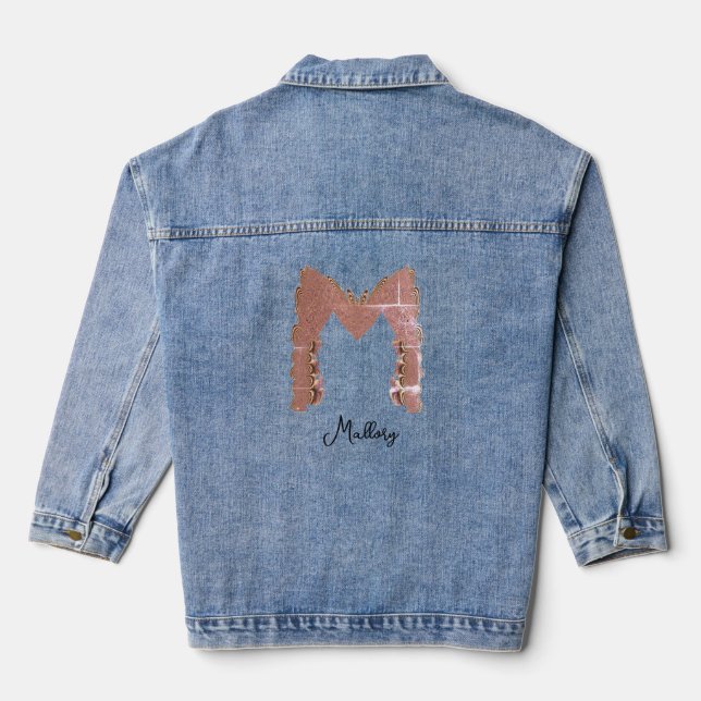 Chaqueta Vaquera Letra M con monograma de insignia (Reverso )
