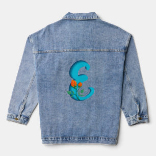 Chaqueta Vaquera Letra mayúscula E monograma floral