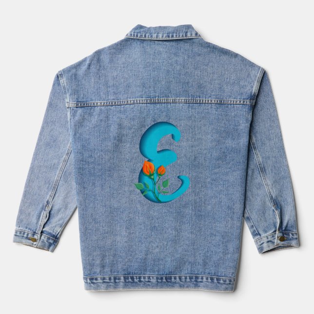Chaqueta Vaquera Letra mayúscula E monograma floral (Reverso )