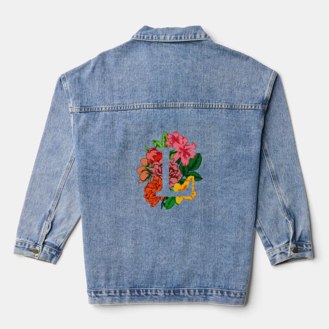 Chaqueta Vaquera Letra mayúscula L monograma floral (Reverso )