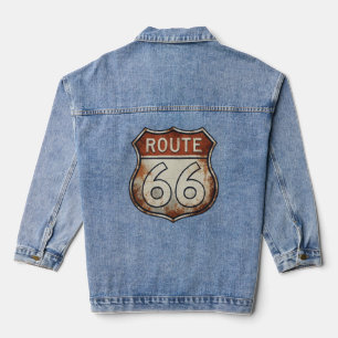 Chaqueta Vaquera Letrero Oxidado de la Ruta 66