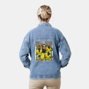 Chaqueta Vaquera Leyenda del Fútbol Brasileño Vintage 90s