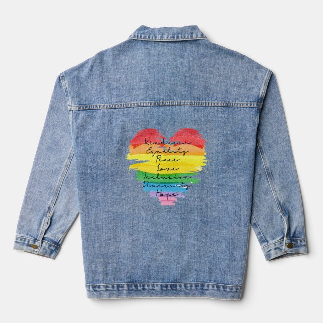 Chaqueta Vaquera LGBT+ Amabilidad Paz Igualdad Inclusión de Amor (Reverso )