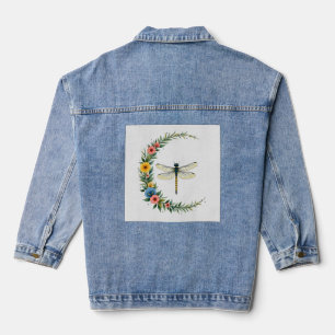 Chaqueta Vaquera Libélula Boho Luna Creciente Signo de Paz Hippie D