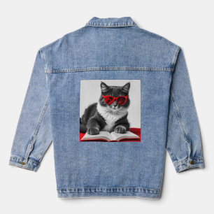 Chaqueta Vaquera Libro de lectura de gatos