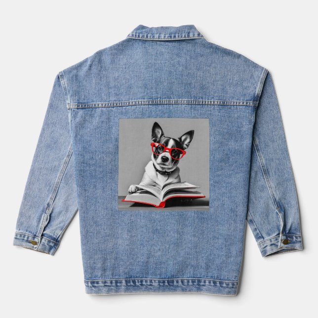 Chaqueta Vaquera Libro de lectura de perros (Reverso )